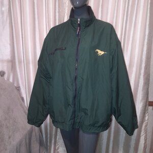 Vintage DUNBROOKE SPORT Fleece-Lined Green Coat Mustang Full-Zip Jacket Size XL